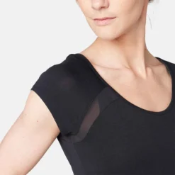 T-Shirt 2 En 1 Pilates Gym Douce Femme Noir -Sportmania t shirt 2 en 1 pilates gym douce femme bleu marine 4