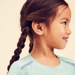 T-shirt Léger Respirant Enfant - 500 Turquoise -Sportmania t shirt 500 baby gym fille et garcon orange 2