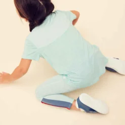 T-shirt Léger Respirant Enfant - 500 Turquoise -Sportmania t shirt 500 baby gym fille et garcon orange 4