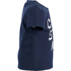 T-Shirt 500 Manches Courtes Gym Baby Imprimé Bleu Marine -Sportmania t shirt 500 manches courtes gym baby imprime bleu marine 2