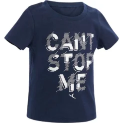 Sportmania 42 T-Shirt 500 Manches Courtes Gym Baby Imprimé Bleu Marine