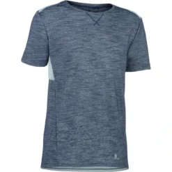 T-Shirt 500 Manches Courtes Gym Garçon Gris Bleu