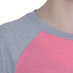 T-Shirt 500 Manches Longues Gym Fille Imprimé Rose Gris -Sportmania t shirt 500 manches longues gym fille imprime rose gris 6