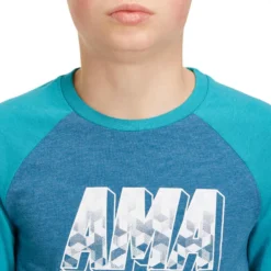 T-Shirt 500 Manches Longues Gym Garçon Imprimé Bleu Pétrole -Sportmania t shirt 500 manches longues gym garcon imprime bleu marine 5