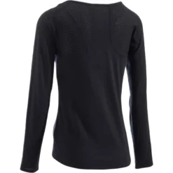 T-Shirt 900 Manches Longues Gym & Pilates Femme Noir -Sportmania t shirt 900 manches longues gym pilates femme kaki 2