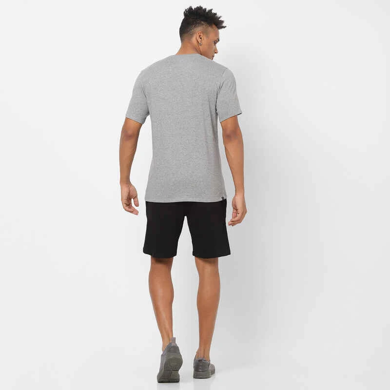 T-shirt Fitness Manches Courtes Droit Col Rond Coton Homme - 500 Gris 3 T-shirt Fitness Manches Courtes Droit Col Rond Coton Homme - 500 Gris – Image 3
