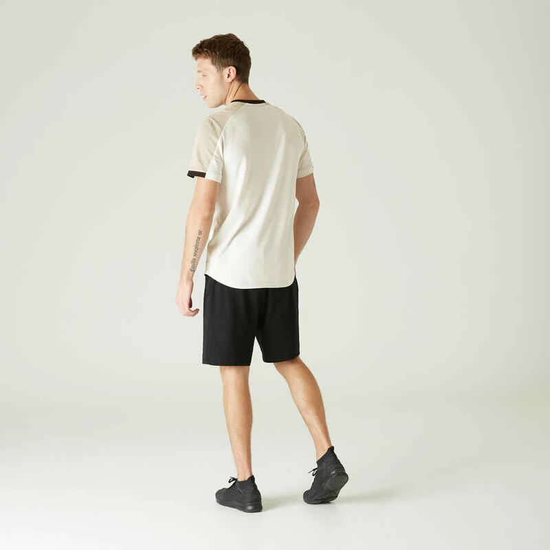 T-Shirt Coton Extensible Fitness Tombé Arrondi 3 T-Shirt Coton Extensible Fitness Tombé Arrondi – Image 3