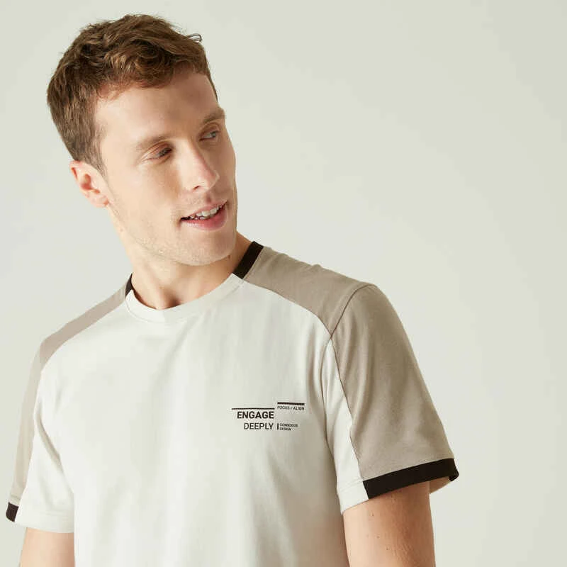 T-Shirt Coton Extensible Fitness Tombé Arrondi 4 T-Shirt Coton Extensible Fitness Tombé Arrondi – Image 4