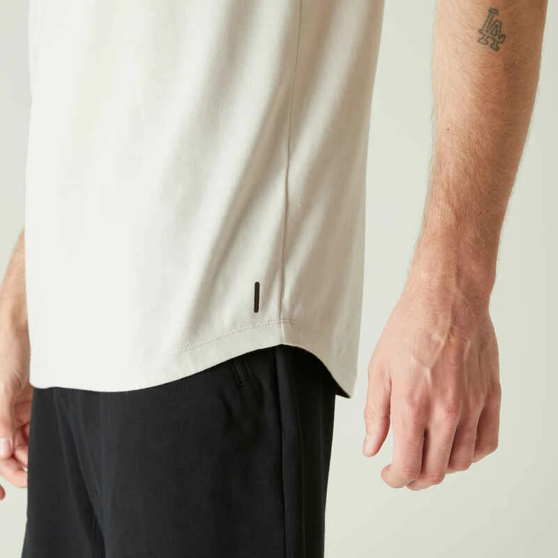 T-Shirt Coton Extensible Fitness Tombé Arrondi 5 T-Shirt Coton Extensible Fitness Tombé Arrondi – Image 5
