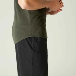 T-Shirt Coton Extensible Fitness Tombé Arrondi Slim Kaki 11 T-Shirt Coton Extensible Fitness Tombé Arrondi Slim Kaki -Sportmania t shirt coton extensible fitness tombe arrondi slim kaki 4