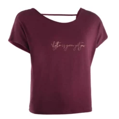 T-shirt Danse Moderne Bordeaux Fluide Femme