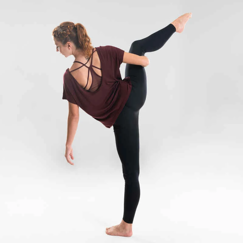 T-shirt Danse Moderne Bordeaux Fluide Femme 4 T-shirt Danse Moderne Bordeaux Fluide Femme – Image 4
