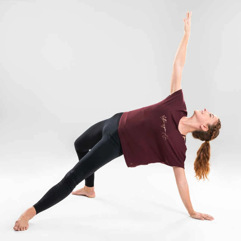 T-shirt Danse Moderne Bordeaux Fluide Femme 5 T-shirt Danse Moderne Bordeaux Fluide Femme – Image 5