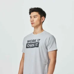 FTS 120 Toucher Coton Gris -Sportmania t shirt de fitness essentiel respirant col rond homme print bleu 12