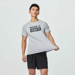 FTS 120 Toucher Coton Gris -Sportmania t shirt de fitness essentiel respirant col rond homme print bleu 14