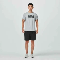 FTS 120 Toucher Coton Gris -Sportmania t shirt de fitness essentiel respirant col rond homme print bleu 18