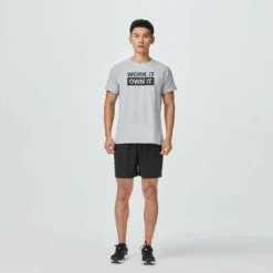 FTS 120 Toucher Coton Gris -Sportmania t shirt de fitness essentiel respirant col rond homme print bleu 7