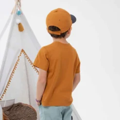 Quechua T-shirt De Randonnée - MH100 KID Marron Phosphorescent - Enfant 2-6 ANS -Sportmania t shirt de randonnee mh100 bleu enfant 2 6 ans 4