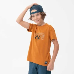 Quechua T-Shirt De Randonnée - MH100 Ocre - Enfant 7-15 Ans -Sportmania t shirt de randonnee mh100 ocre enfant 7 15 ans 2