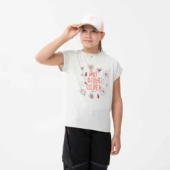 Quechua T-Shirt De Randonnée - MH100 BEIGE - Enfant 7-15 Ans -Sportmania t shirt de randonnee mh100 rose enfant 7 15 ans 2