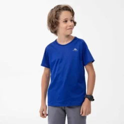 Quechua T-Shirt De Randonnée - MH500 Bleu Foncé - Enfant 7-15 Ans -Sportmania t shirt de randonnee mh500 bleu enfant 2