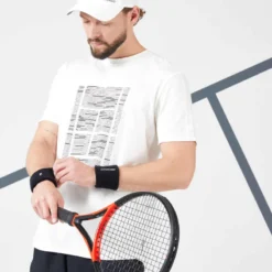 Artengo T-Shirt De Tennis Homme - TTS Soft Blanc Cassé -Sportmania t shirt de tennis homme tts soft marine 2