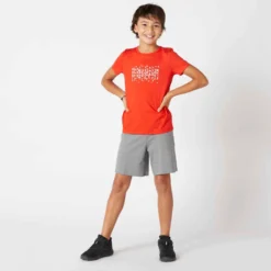 T-shirt Enfant Coton - Basique Rouge Avec Imprimé -Sportmania t shirt enfant coton basique gris chine avec imprime 3