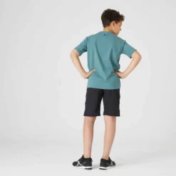 T-shirt Enfant Coton Respirant - 500 Vert Kaki -Sportmania t shirt enfant coton respirant 500 gris fonce 3