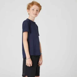 T-shirt Enfant Synthétique Respirant - 500 Marine -Sportmania t shirt enfant synthetique respirant 500 marine 3