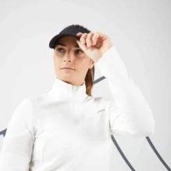 Artengo T-Shirt Tennis Manches Longues Thermique Femme - TH 900 Blanc Cassé -Sportmania t shirt femme manches longues ts th 900 noir 2