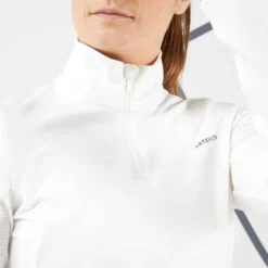 Artengo T-Shirt Tennis Manches Longues Thermique Femme - TH 900 Blanc Cassé -Sportmania t shirt femme manches longues ts th 900 noir 4