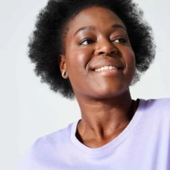 T-shirt Fitness Femme - 500 Essentials Violet Neon -Sportmania t shirt fitness femme 500 essentials violet neon 3