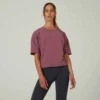 T-shirt Loose Fitness Femme - 520 Violet Raisin