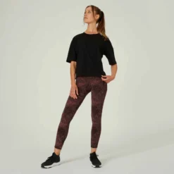 T-shirt Fitness Manches Courtes Large Coton Majoritaire Femme - 520 Noir -Sportmania t shirt fitness manches courtes large coton majoritaire femme 520 blanc 2