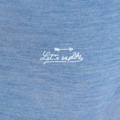 T-shirt De Trek Voyage - Manches Courtes - Laine Mérinos TRAVEL 100 Bleu Femme -Sportmania t shirt laine merinos de trek voyage travel 100 bleu femme 3