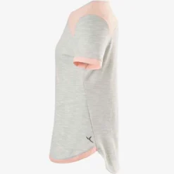 T-Shirt Manches Courtes Coton Respirant 500 Fille GYM ENFANT Gris Rose Imprimé -Sportmania t shirt manches courtes coton respirant 500 fille gym enfant gris rose imprime 3