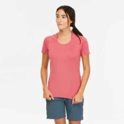 Quechua T-shirt Manches Courtes De Randonnée Montagne - MH500 - Femme -Sportmania t shirt manches courtes de randonnee montagne mh500 femme 1