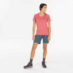 Quechua T-shirt Manches Courtes De Randonnée Montagne - MH500 - Femme -Sportmania t shirt manches courtes de randonnee montagne mh500 femme 4