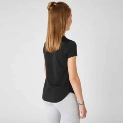 T-shirt Respirant Fille - NKF500 Noir 9 T-shirt Respirant Fille - NKF500 Noir -Sportmania t shirt manches courtes respirant 500 fille gym enfant bleu imprime 2