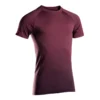 T SHIRT MANCHES COURTES SANS COUTURE YOGA DYNAMIQUE HOMME BORDEAUX