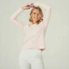 T-shirt Manches Longues Fitness Femme - 500 Rose
