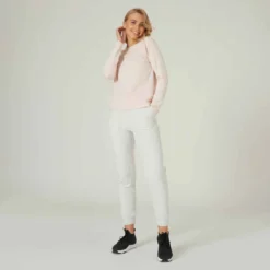 T-shirt Manches Longues Fitness Femme - 500 Rose -Sportmania t shirt manches longues fitness femme coton droit 500 rose 2