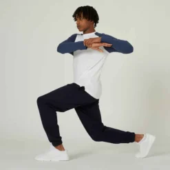 T-shirt Manches Longues Fitness Homme - 520 Blanc Et Bleu 12 T-shirt Manches Longues Fitness Homme - 520 Blanc Et Bleu -Sportmania t shirt manches longues fitness homme coton droit 520 blanc et bleu 5