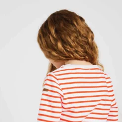 Tribord T-Shirt Manches Longues - Marinière De Voile Sailing 100 Fille Blanc Rouge -Sportmania t shirt manches longues sailing 100 fille gris 5