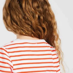 Tribord T-Shirt Manches Longues - Marinière De Voile Sailing 100 Fille Blanc Rouge -Sportmania t shirt manches longues sailing 100 fille gris 7