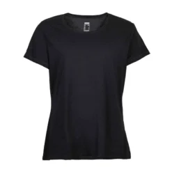 T-shirt Fitness Manches Courtes Droit Coton Extensible Col Rond Femme Noir -Sportmania t shirt regular 500 femme noir 10