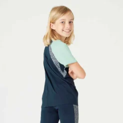 T-shirt Respirant Fille - S500 Marine Avec Imprimé -Sportmania t shirt respirant fille s500 marine avec imprime 4