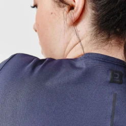 Kalenji T-shirt Respirant Running Femme - Dry+ Breath Bleu Foncé -Sportmania t shirt running respirant femme dry breath bleu fonce 3
