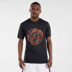 Sportmania 27 T-SHIRT / MAILLOT BASKETBALL HOMME/FEMME - TS500 FAST NOIR