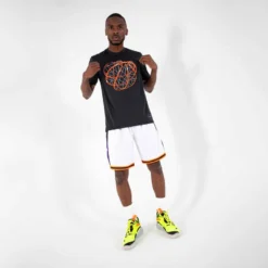 T-SHIRT / MAILLOT BASKETBALL HOMME/FEMME - TS500 FAST NOIR -Sportmania t shirt slash maillot de basketball homme ts500 blanc 6 photos 4